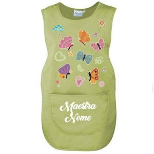 grembiule maestra personalizzato farfalle