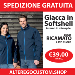 Giacca in Softshell Personalizzata con Logo Ricamato - Spedizione Gratuita
