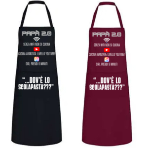 Grembiule Papà 2.0 personalizzato, perfetto per amanti della tecnologia e della cucina. Regalo originale per la Festa del Papà