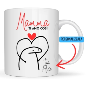 Mug Festa della Mamma personalizzata con omino stilizzato e nome