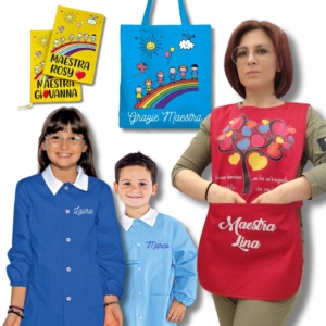 Nido e Scuola – Grembiuli, T-shirt e Accessori Personalizzati per Maestre e Bambini