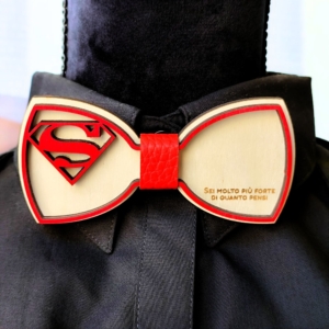 papillon personalizzato stile superman con nome